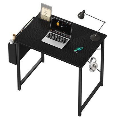 DUMOS 31-Inch Small Computer Desk - Black Home Office & Gaming Table