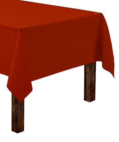 Gee Di Moda Rectangle Tablecloth - 60 x 84 Inch Burnt Orange Table Cloth for 5 Foot Rectangle Table - Heavy Duty Washable Fabric - for 5 Ft Buffet Table, Holiday Party, Dinner, Wedding & Baby Shower