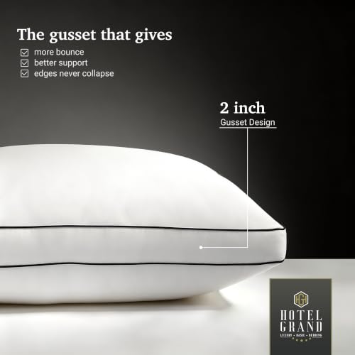 Queen Size Hotel Support Gusset Pillow Set of 2 White - Medium Firm