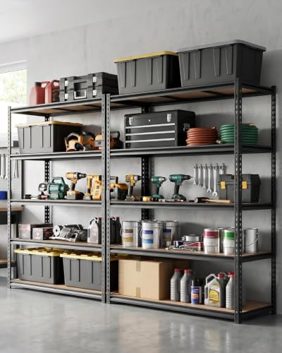 OUTLANE Heavy Duty 5-Tier Garage Shelving Rack 2500 lbs Adjustable Storage