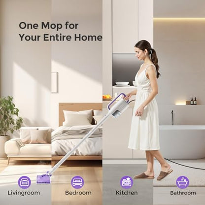 Lilac All-in-One Steam Mop for Floor & Surface Cleaning with Detachable Handheld