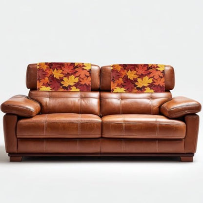 Maple Leaf Sofa Headrest Cover Non-Slip Fitted 27x17 Inch for Living Room & Bedroom - Autumn Decor