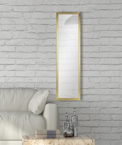 49.6" Gold Rectangle Full-Length Wall Mirror - Vertical or Horizontal Hanging