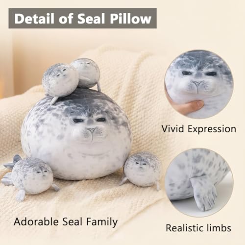 Seal Plush Toy Mommy with 4 Baby Seals - Large 19.7-inch Cuddle Plush Set - Variation: Seal Mommy With 4 Babies
