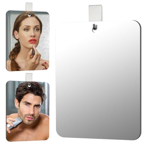 11x8 Inch Shatterproof Shower Mirror for Shaving and Makeup - Wall-Mounted, Portable