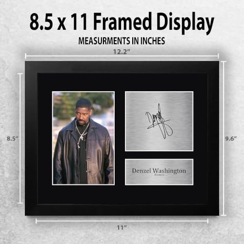 US Letter Framed Signed Denzel Washington Autograph Photo - Training Day Alonzo Gift
