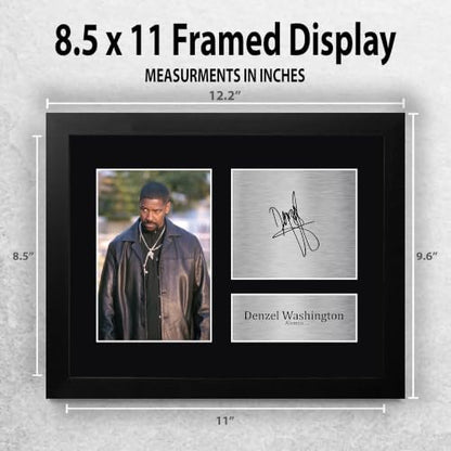 US Letter Framed Signed Denzel Washington Autograph Photo - Training Day Alonzo Gift