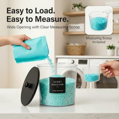Black Circular Laundry Organization Set with 4 Containers & 2 Dispensers