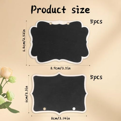 Mini Wooden Chalkboard Signs with String - 10 Pack for Party & Home Decor