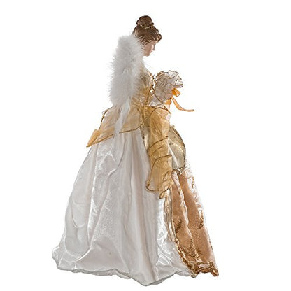 17-Inch Ivory and Gold Angel Treetop - Holiday Christmas Tree Topper