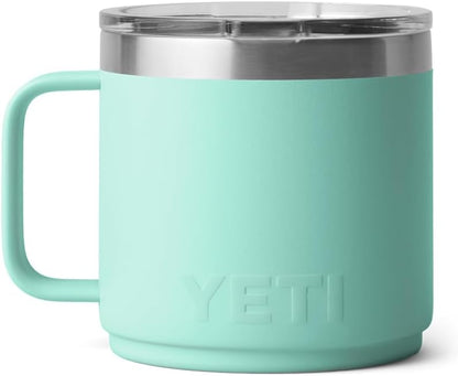 YETI Rambler 14 oz Vacuum Insulated Ceramic Lined Stackable Mug - Seafoam Color with MagSlider Lid