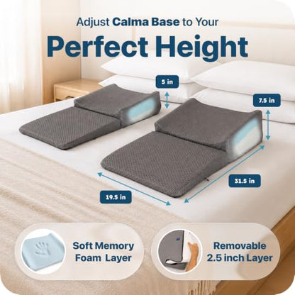 Calma Side Sleeper Pillow for Shoulder Pain Relief - Extra Long, Adjustable Support