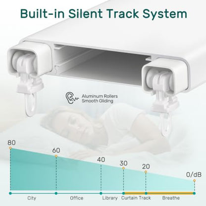Heavy Duty Ceiling Curtain Track 15ft White - Double Track System for Quiet, Secure Drapes