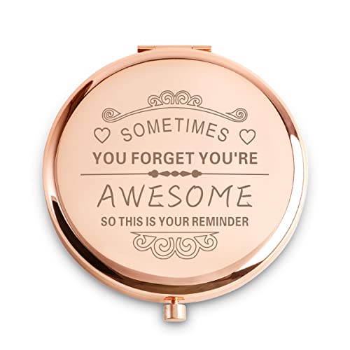 You Are Awesome Compact Mirror - Personalized Inspirational Gift for Women Girls - Graduation, Birthday, Mother's Day