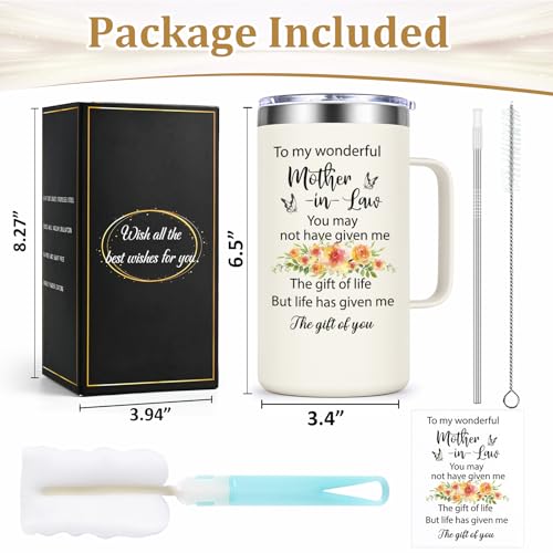 Mother-in-Law Mug 20oz Mothers Day Gift - Meaningful Gift for Mom-in-Law - Durable and Elegant