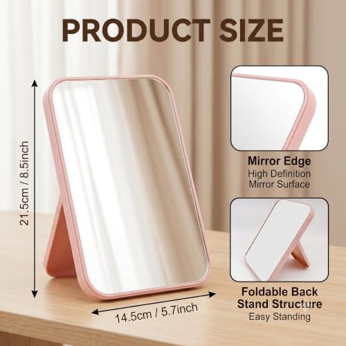 8.5 Inch Portable Folding Makeup Mirror with Adjustable Stand - Vanity & Travel
