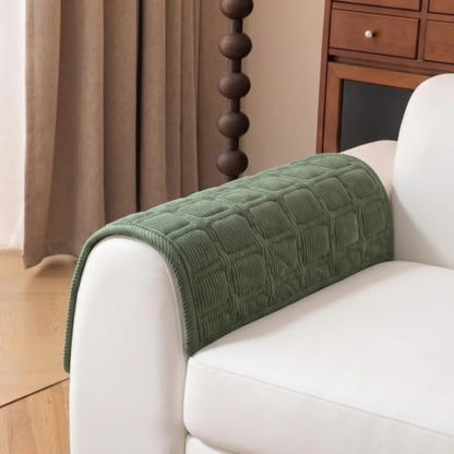 24x20 Inch Waterproof Sofa Arm Covers Set - Green, Anti-Slip Couch Protector