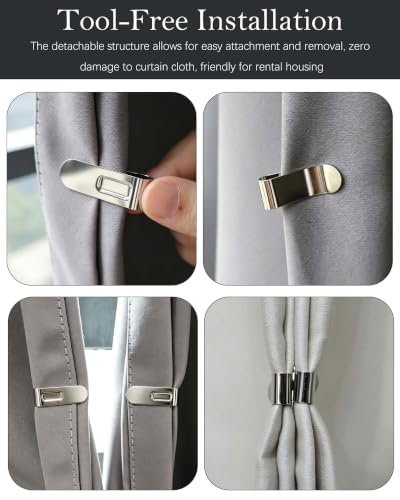 6 Pack Magnetic Curtain Clips - Detachable Metal Window Closure Clips