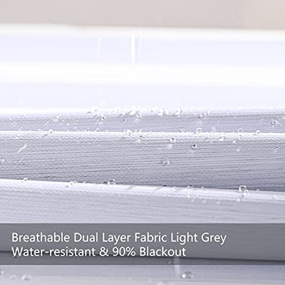 Persilux Custom Size Blackout Roller Window Shades Zebra Blinds Dual Layer Roller Sheer Shades (24" W X 72" H, Light Grey) Roller Blinds Light Control for Day and Night