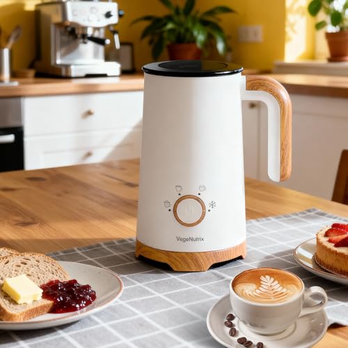 Electric Milk Frother and Steamer 400W - White, Fast Foam & Heating
