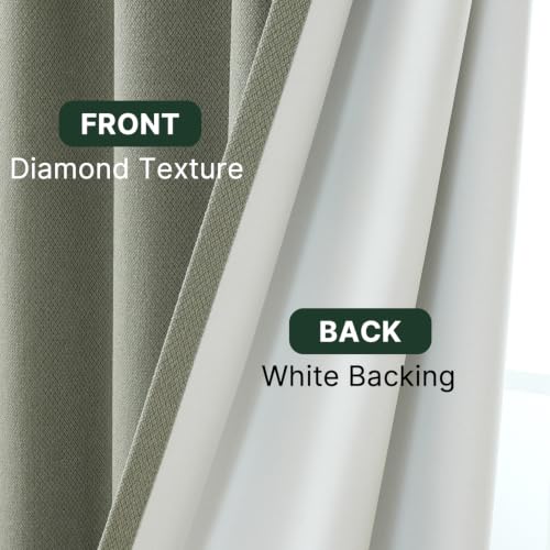 H.VERSAILTEX Sage Green Blackout Curtain Panels 40W x 84L Set of 2