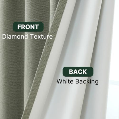 H.VERSAILTEX Sage Green Blackout Curtain Panels 40W x 84L Set of 2