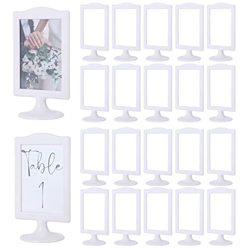 White Double Sided 4x6 Photo Frame Set - Wedding, Menu, Table Number Display