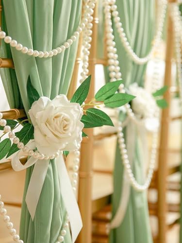 Sage Green Chiffon Table Runner 15 Pieces 27x120 Inches for Party & Wedding Decor - Variation of Sage Green / 15pcs 27x120 Inches