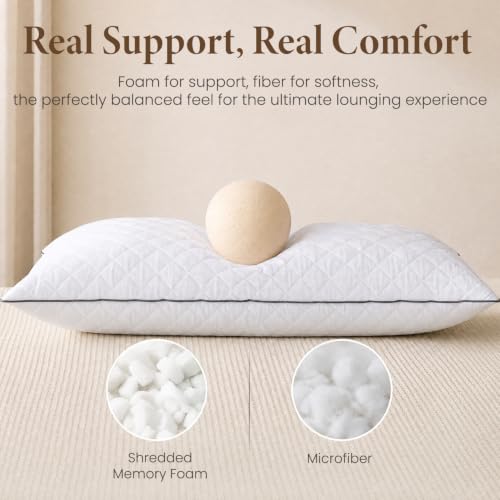 SHOUREN Body Pillow - Long Bed Pillow for Adults, 14x36in, White