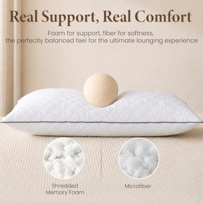SHOUREN Body Pillow - Long Bed Pillow for Adults, 14x36in, White