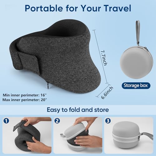 Neck Brace Cervical Collar for Neck Support & Travel Pillow - Dark Gray