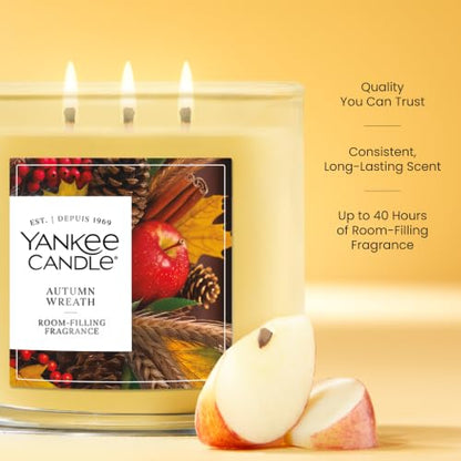 Autumn Wreath Scented Candle 14.5oz 3-Wick Fall Fragrance - Yankee Candle