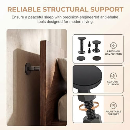 Adjustable Headboard Wall Stoppers Set – Fits 1.18 to 4.13 Inches, Noise & Wall Protection