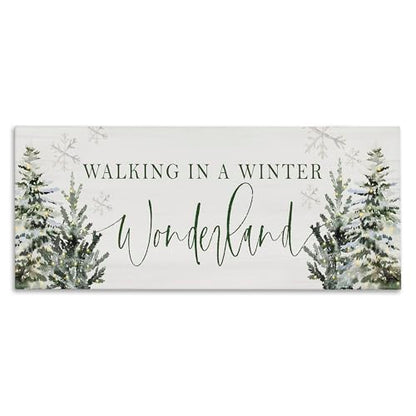 Winter Wonderland Trees Canvas Wall Art - Holiday Lodge Decor, 13x30 Inches