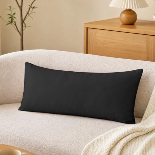 SHOUREN Body Pillow Black 14x36in for Side Sleepers & Maternity Support