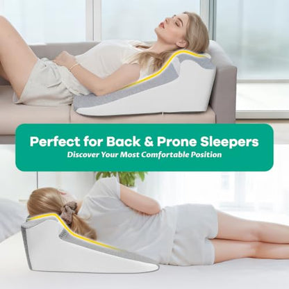 Gray Snoring Pillow with Memory Foam Support for Sleep Apnea & Side Sleepers