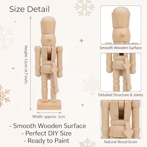 Christmas Nutcracker Painting Kit - 24 DIY Wooden Nutcrackers with Paints & Accessories