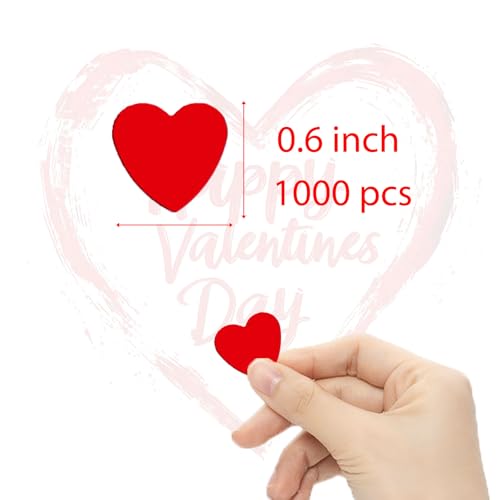Werich Heart Confetti Shiny Foil Decorations for Valentine's Day, Weddings, Birthdays, Christmas - Red, 45g