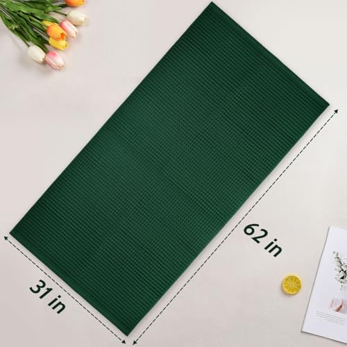 Large Cotton Waffle Bath Towel - 29x60 Inch, Forest Green