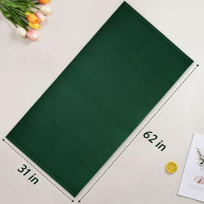 Large Cotton Waffle Bath Towel - 29x60 Inch, Forest Green