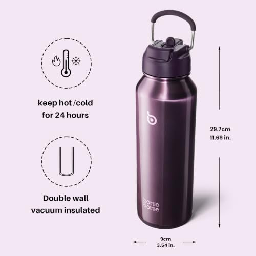 40 oz Sports Water Bottle with Pill Holder - Cosmic Violet
