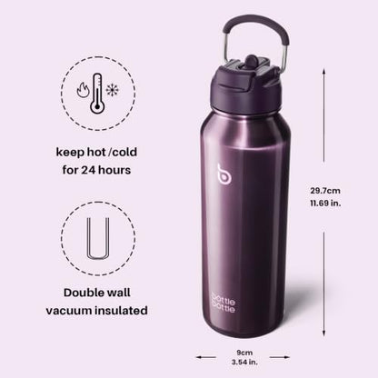 40 oz Sports Water Bottle with Pill Holder - Cosmic Violet