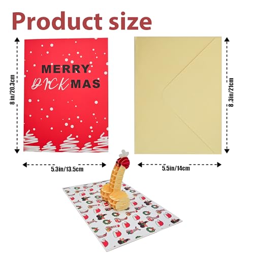 Funny Christmas Greeting Card for Him or Her - Pop Up Holiday Card