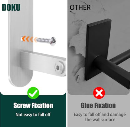 16 Inch Double Towel Rack Wall Mount Stainless Steel Bathroom Storage