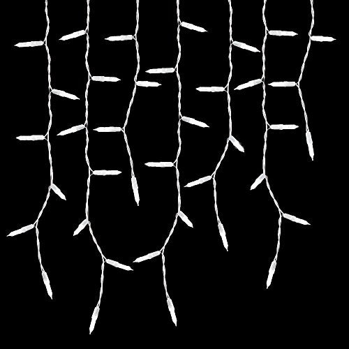 100 Count Warm White Icicle Christmas Lights - Waterproof & Connectable Outdoor String Lights
