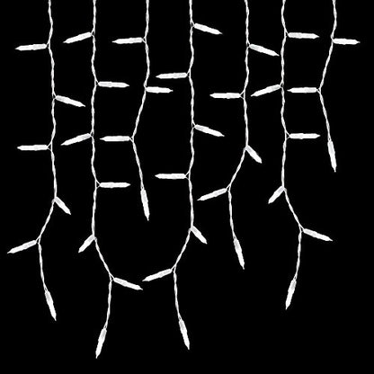 100 Count Warm White Icicle Christmas Lights - Waterproof & Connectable Outdoor String Lights