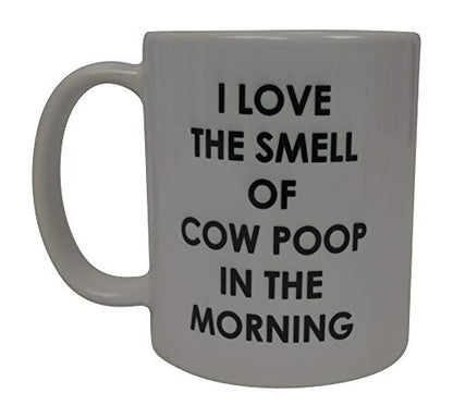 Funny Farmer Coffee Mug - Cow Poop Love Quote Farm Gift - 11oz