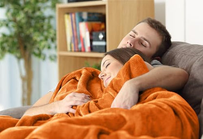 Utopia Bedding Fleece Blanket Queen Size Burnt Orange 300GSM (90x90 Inches) Luxury Soft Bed Blanket (Bulk Pack of 9)