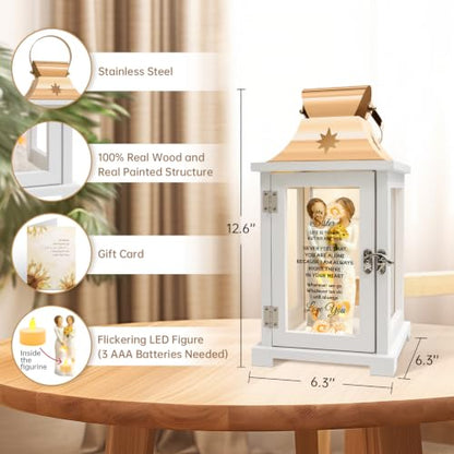 Homazing Sister Lantern Gift - Rose Gold, White & Brown Sister Gift Ideas for Mother's Day Christmas Thanksgiving
