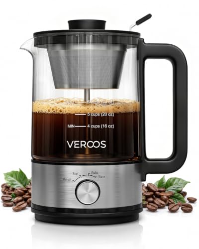 Electric Percolator Coffee Pot 6-Cup Glass & Stainless Steel, Upgraded